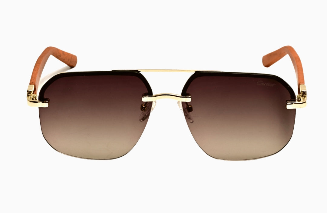 Cartier - Golden - Brown Gradient - Sunglasses