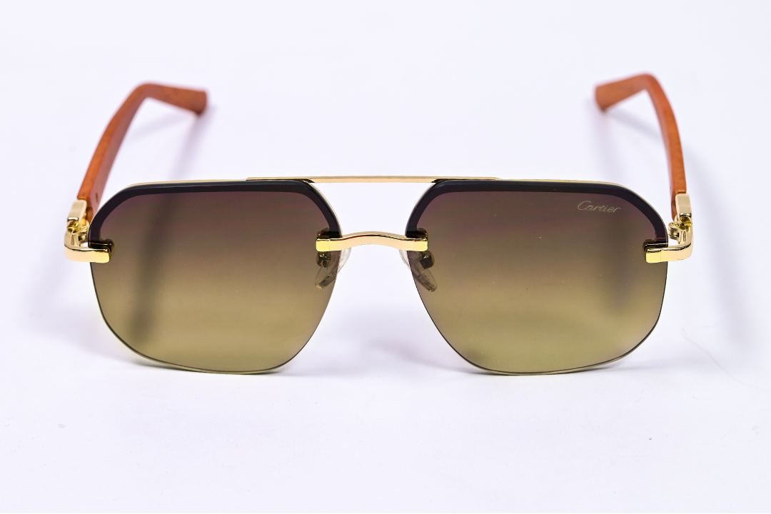 Cartier - Golden - Brown Gradient - Sunglasses